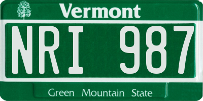 VT license plate NRI987