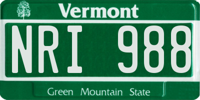 VT license plate NRI988