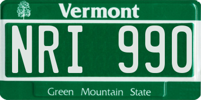 VT license plate NRI990