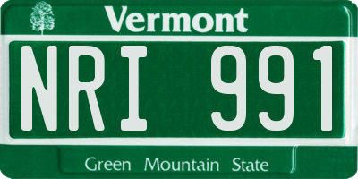 VT license plate NRI991