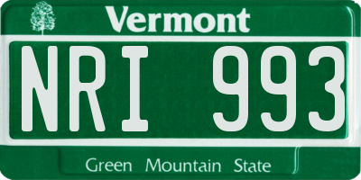 VT license plate NRI993