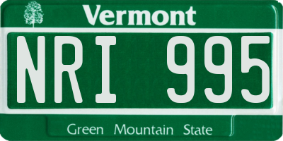 VT license plate NRI995