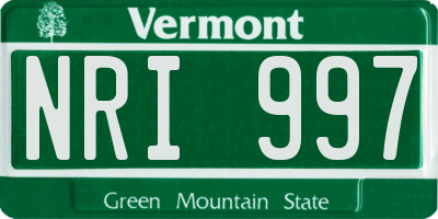 VT license plate NRI997
