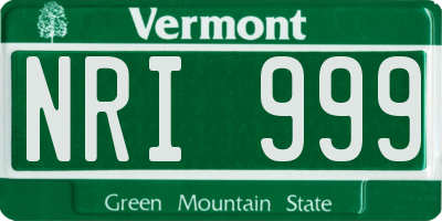 VT license plate NRI999