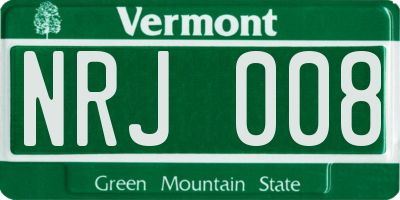 VT license plate NRJ008