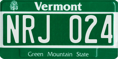 VT license plate NRJ024