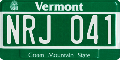 VT license plate NRJ041