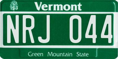 VT license plate NRJ044