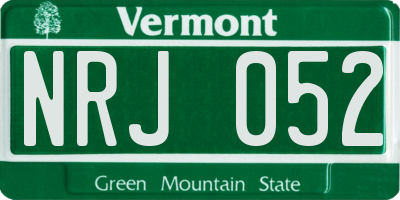 VT license plate NRJ052