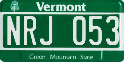VT license plate NRJ053