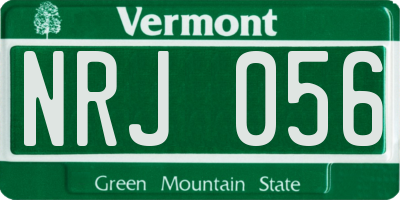 VT license plate NRJ056