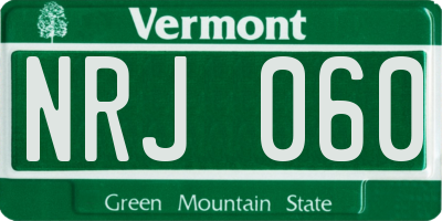 VT license plate NRJ060