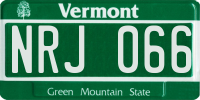VT license plate NRJ066