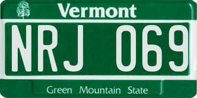 VT license plate NRJ069