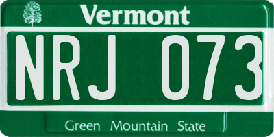 VT license plate NRJ073