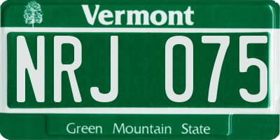 VT license plate NRJ075