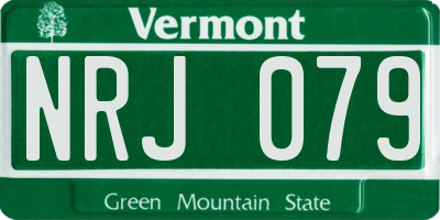 VT license plate NRJ079