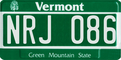 VT license plate NRJ086