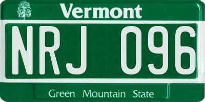 VT license plate NRJ096