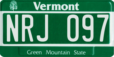 VT license plate NRJ097