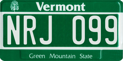 VT license plate NRJ099