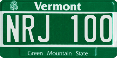 VT license plate NRJ100