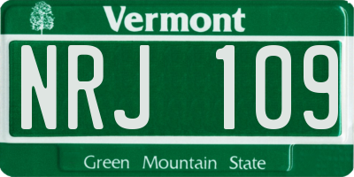 VT license plate NRJ109