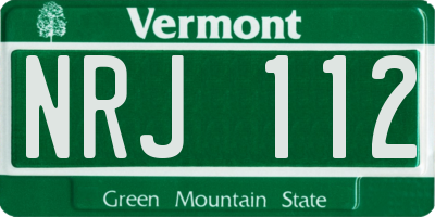 VT license plate NRJ112