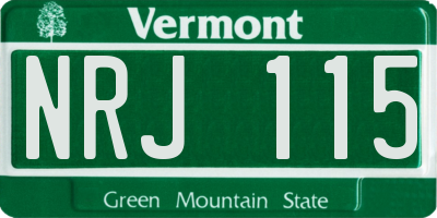 VT license plate NRJ115