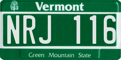 VT license plate NRJ116