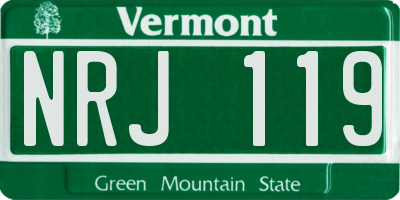 VT license plate NRJ119
