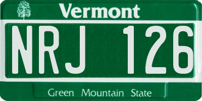 VT license plate NRJ126