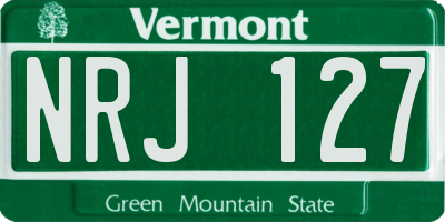 VT license plate NRJ127