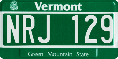 VT license plate NRJ129