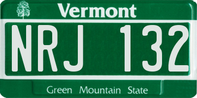 VT license plate NRJ132