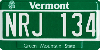 VT license plate NRJ134