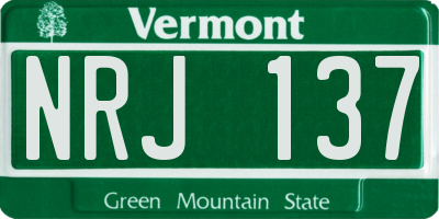 VT license plate NRJ137