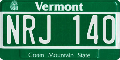 VT license plate NRJ140