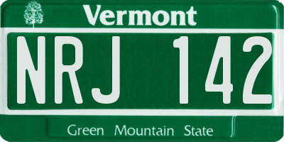 VT license plate NRJ142