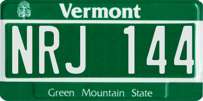 VT license plate NRJ144