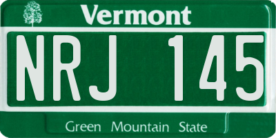 VT license plate NRJ145