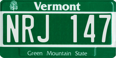 VT license plate NRJ147