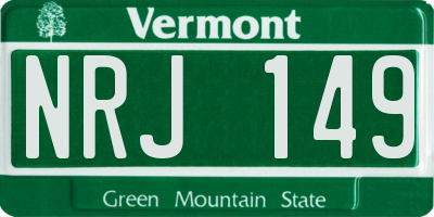 VT license plate NRJ149
