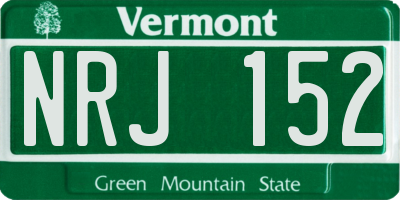 VT license plate NRJ152