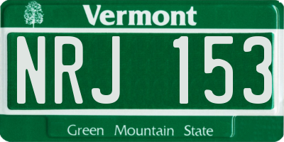 VT license plate NRJ153