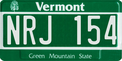 VT license plate NRJ154