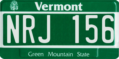VT license plate NRJ156