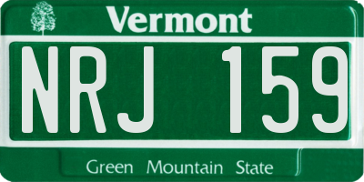VT license plate NRJ159