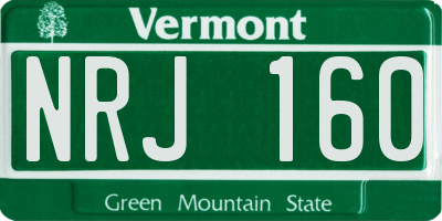 VT license plate NRJ160