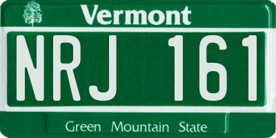 VT license plate NRJ161